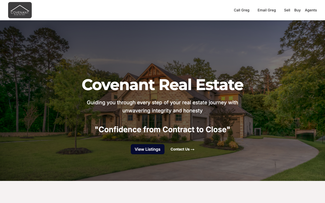 Covenant Real Estate website screenshot
