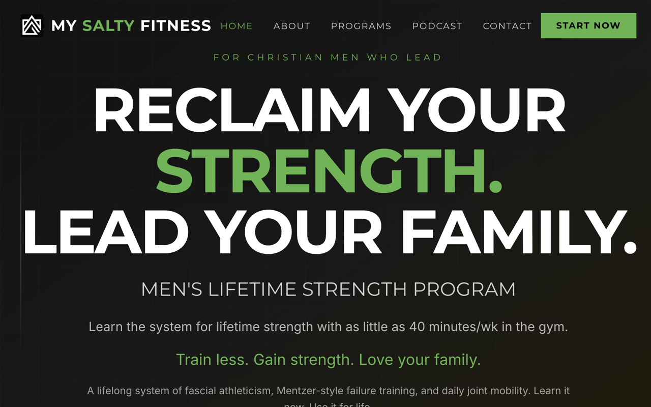 My Salty Fitness website screenshot